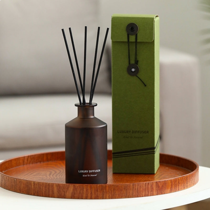 Matte Frost Glass Reed Diffuser 180ML | Luxury Home Fragrance in White Tea, Gardenia & Fruit Rose for Gift Sets