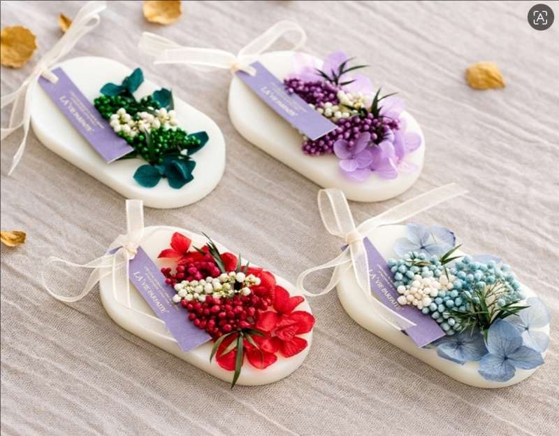 Rounded Arch Preserved Flower Scented Wax Tablet Hanging Sachet | Natural Plant Essential Oil Wardrobe Long-Lasting Clothing Fragrance Block