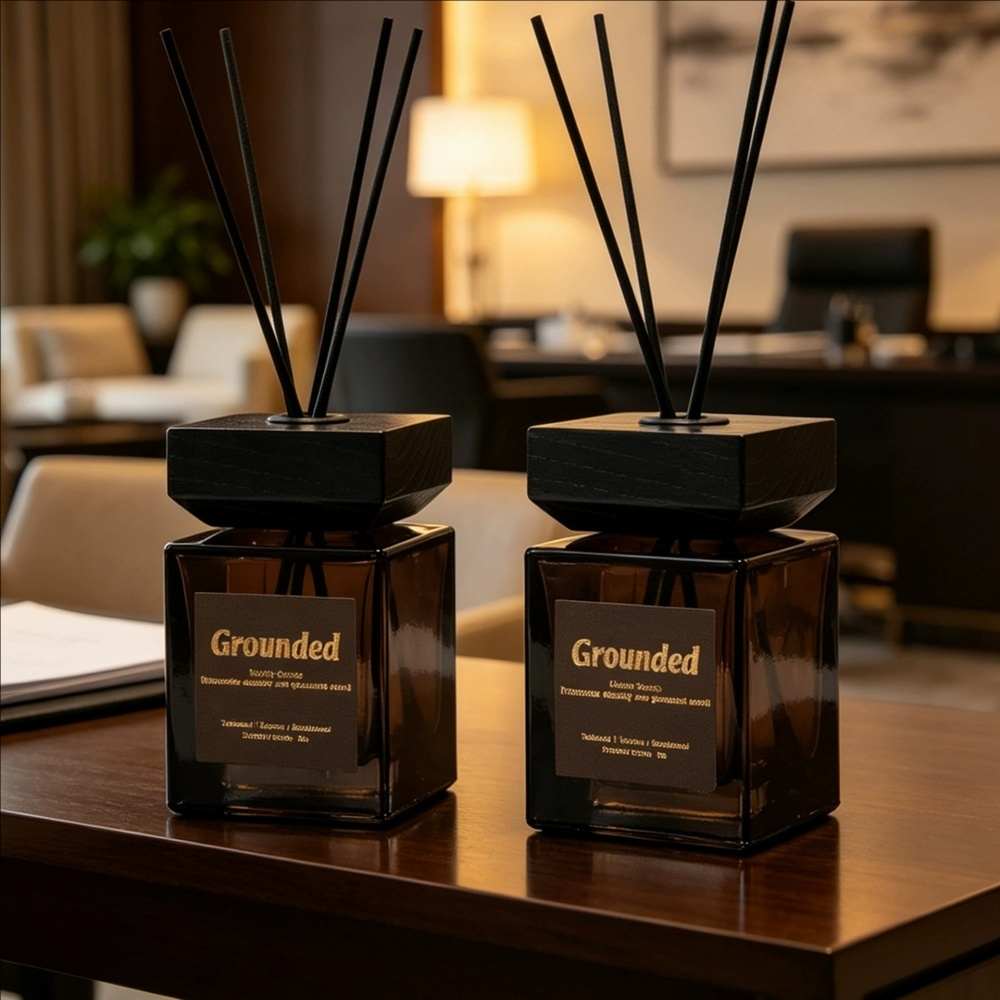 Amber Square Glass Reed Diffuser | Luxury Hotel Style | Ritual Wick
