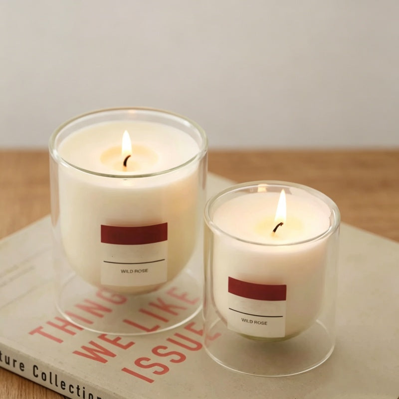 Double-Wall Glass Soy Candle (Two Sizes) | Bulk-Ready for Custom Gift Sets