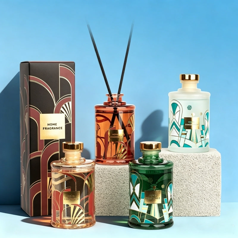Art Deco Reed Diffuser 180ML | Premium Luxury Home Fragrance, 4 Scent Options for Gift & Home Decor