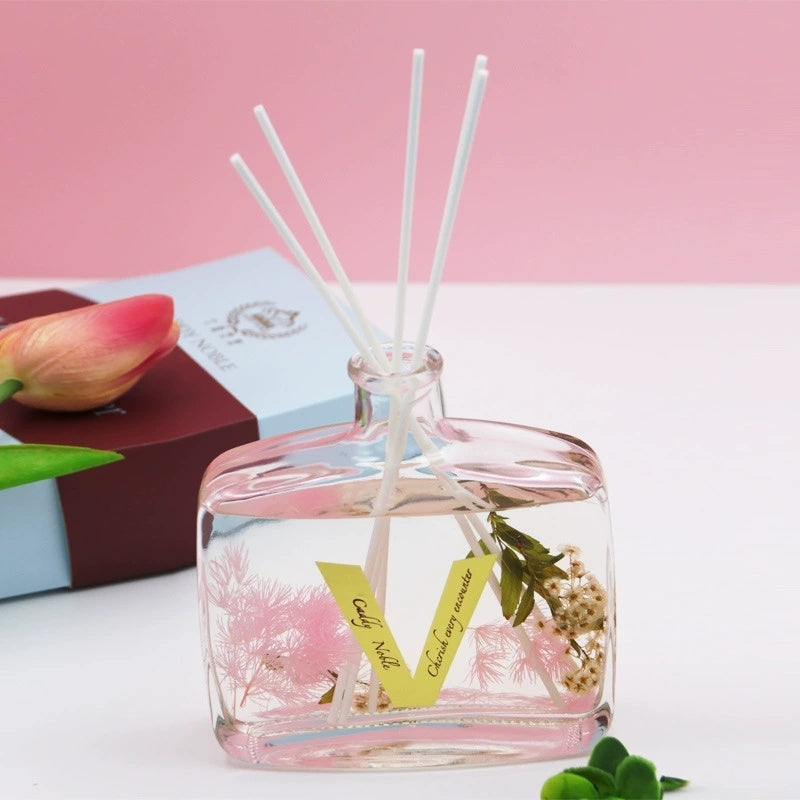 Preserved Floral Flat Glass Reed Diffuser | Bulk-Ready for Custom Gift Sets