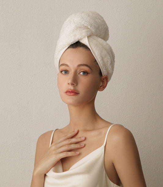 10A Antibacterial Long-Staple Cotton Hair Towel Turban | Quick-Dry A-Grade Wrap