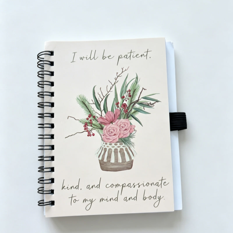 Affirmation Floral Spiral Journal | Self-Care Wellness Notebook for Gift & Daily Planner