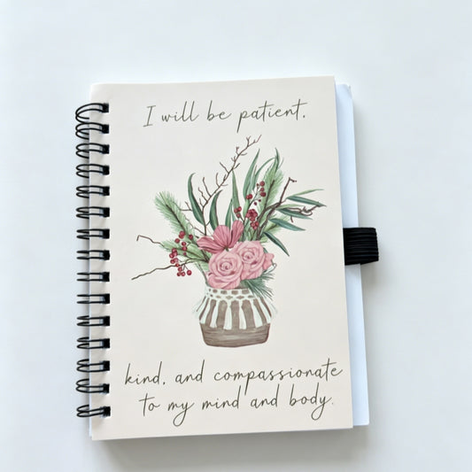 Affirmation Floral Spiral Journal | Self-Care Wellness Notebook for Gift & Daily Planner