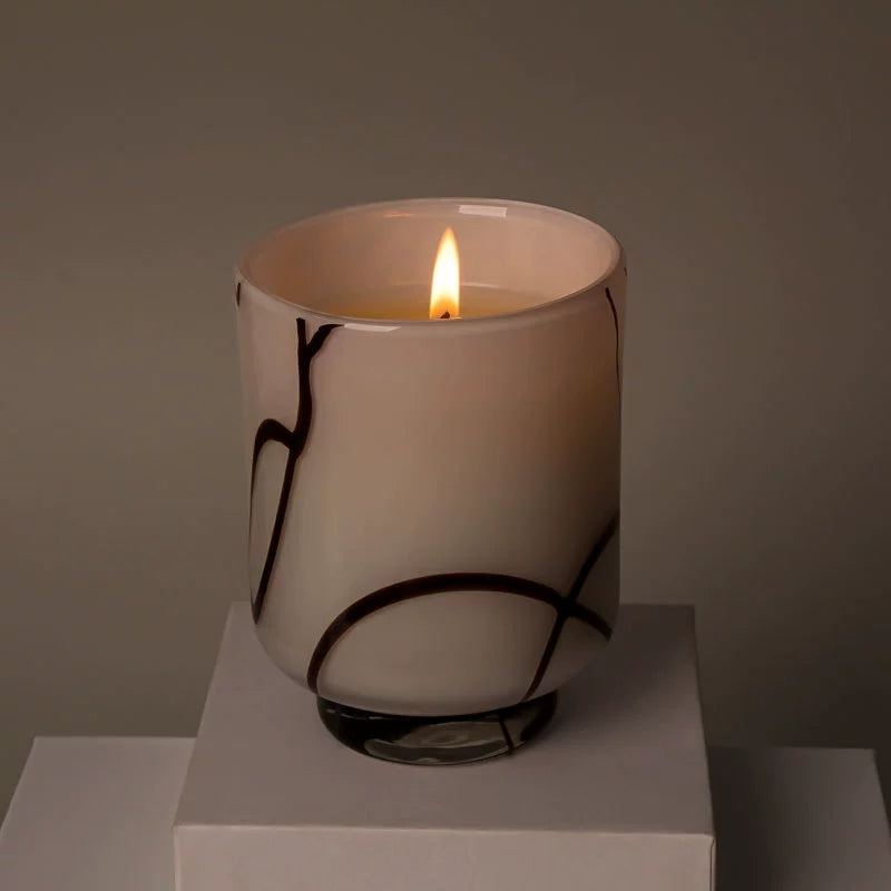 Abstract Zebra Stroke Glass Soy Wax Candle 230g | Swiss Givaudan Oil Luxury Home Decor Candle, Wedding & Custom OEM Gift