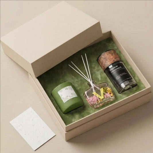 Complete Scent Ritual Gift Set | Candle, Reed Diffuser & Car Fragrance | Ritual Wick
