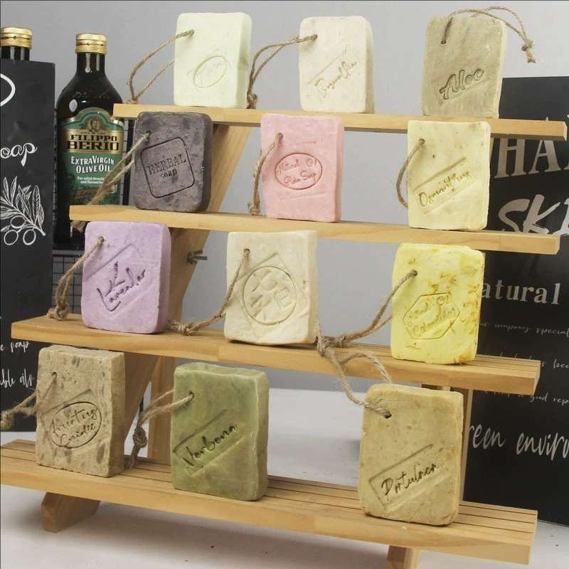 Cold Process Milled Natural Handmade Soap | Olive Rose Essential Oil Facial & Body Wash Bar, Gentle Moisturizing Bath Soap