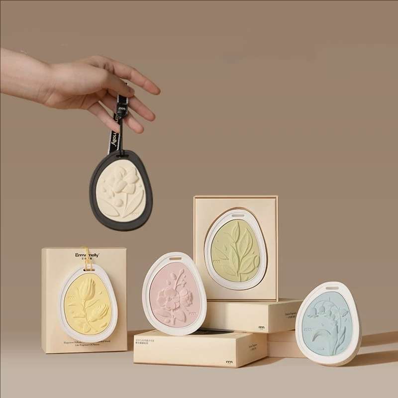 Embossed Floral Plaster Fragrance Hanging Tablet | Car & Wardrobe Scent | Ritual Wick