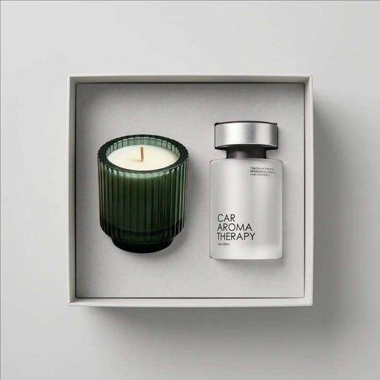 Home & Car Aroma Gift Set | Soy Candle & Car Diffuser | Ritual Wick