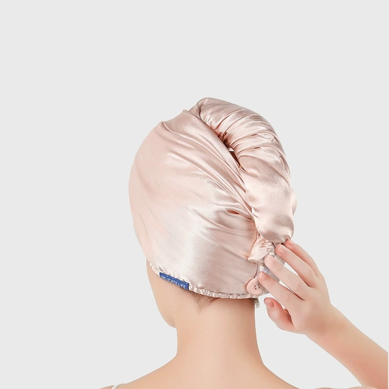 Luxury Double-Layer Satin Hair Towel Wrap | 7A Antibacterial Quick-Dry Turban