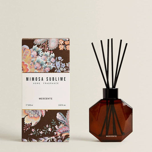 Octagon Amber Glass Reed Diffuser 200ML | French Blackberry & Rose Amber Luxury Hotel Home Fragrance Gift Set