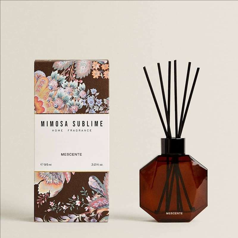 Octagon Amber Glass Reed Diffuser 200ML | Blackberry & Rose | Ritual Wick