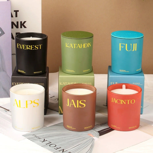 Matte Colored Ceramic Soy Wax Candle 230g | Swiss Givaudan Oil Luxury Home Candle for Wedding Favor & Gift Sets