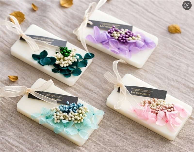 Rectangle Preserved Dried Flower Scented Wax Tablet Hanger | Natural Plant Essential Oil Wardrobe Clothing Fragrance Block