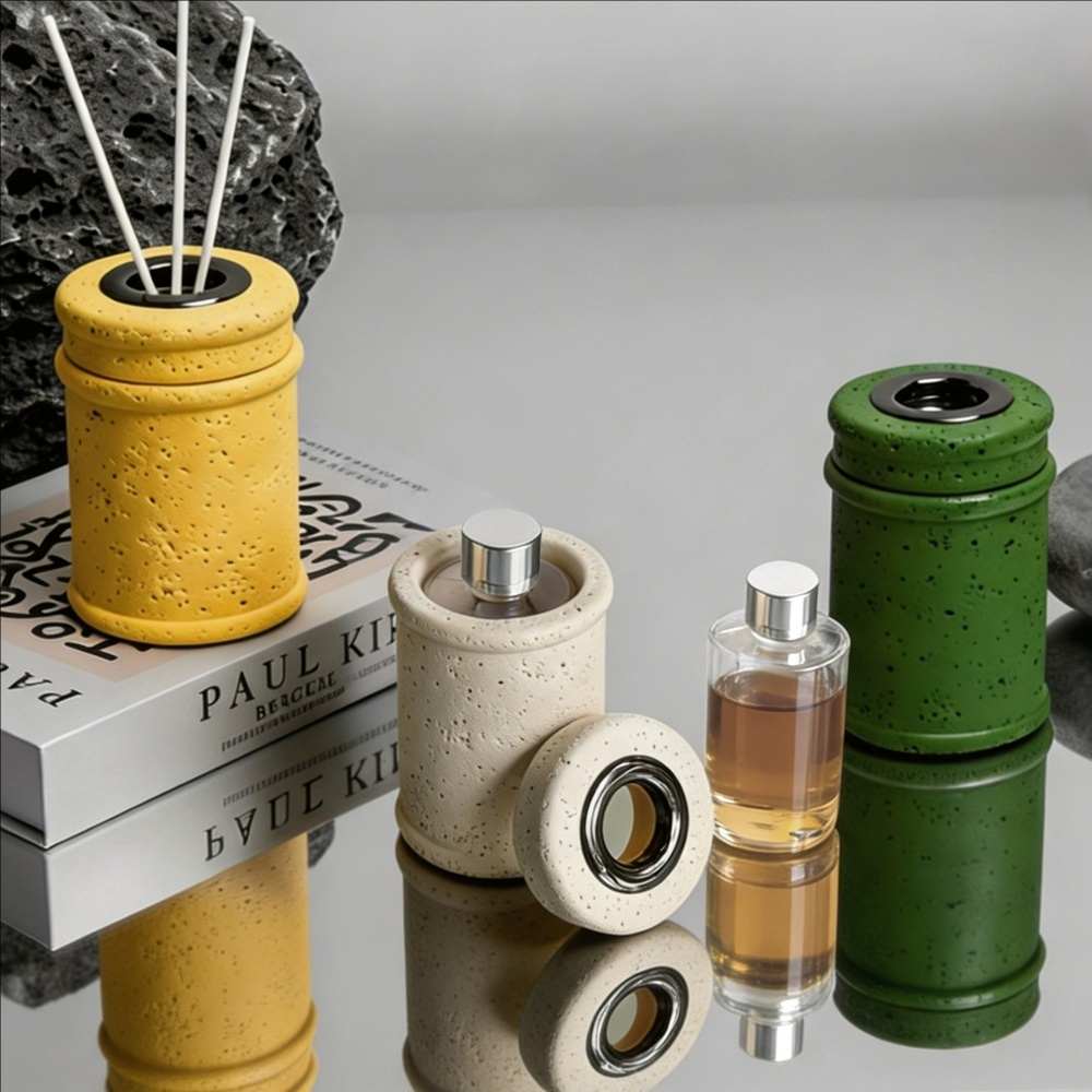 Travertine Ceramic Reed Diffuser Set | Wabi-Sabi Style | Ritual Wick