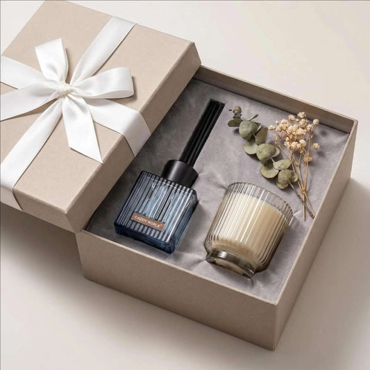 Blue Hearth Scent Ritual Gift Set | Candle & Reed Diffuser | Ritual Wick