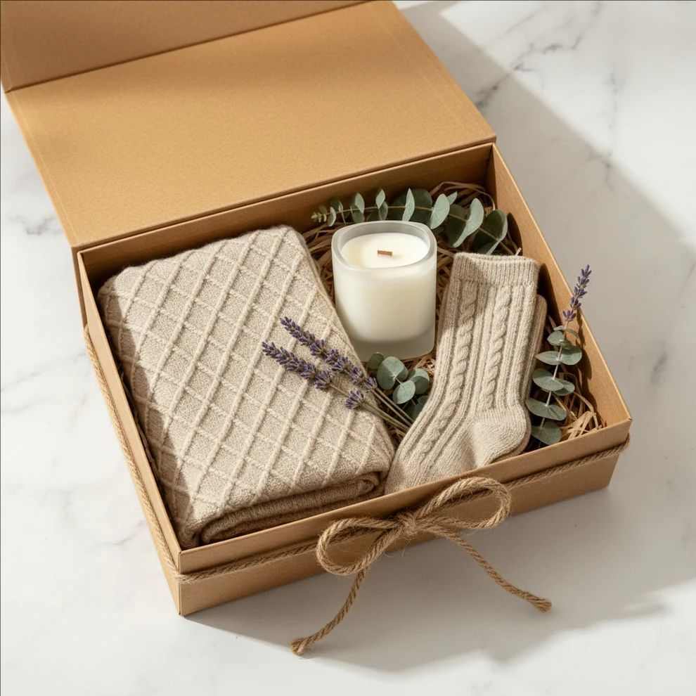 Warmth & Wellness Ritual Gift Set | Knit Throw & Candle | Ritual Wick