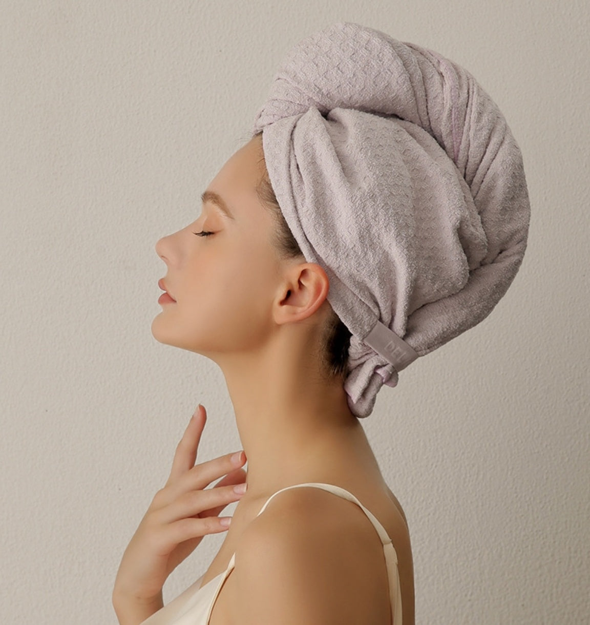 Waffle Weave Hair Towel Turban | 10A Antibacterial Quick-Dry Wrap