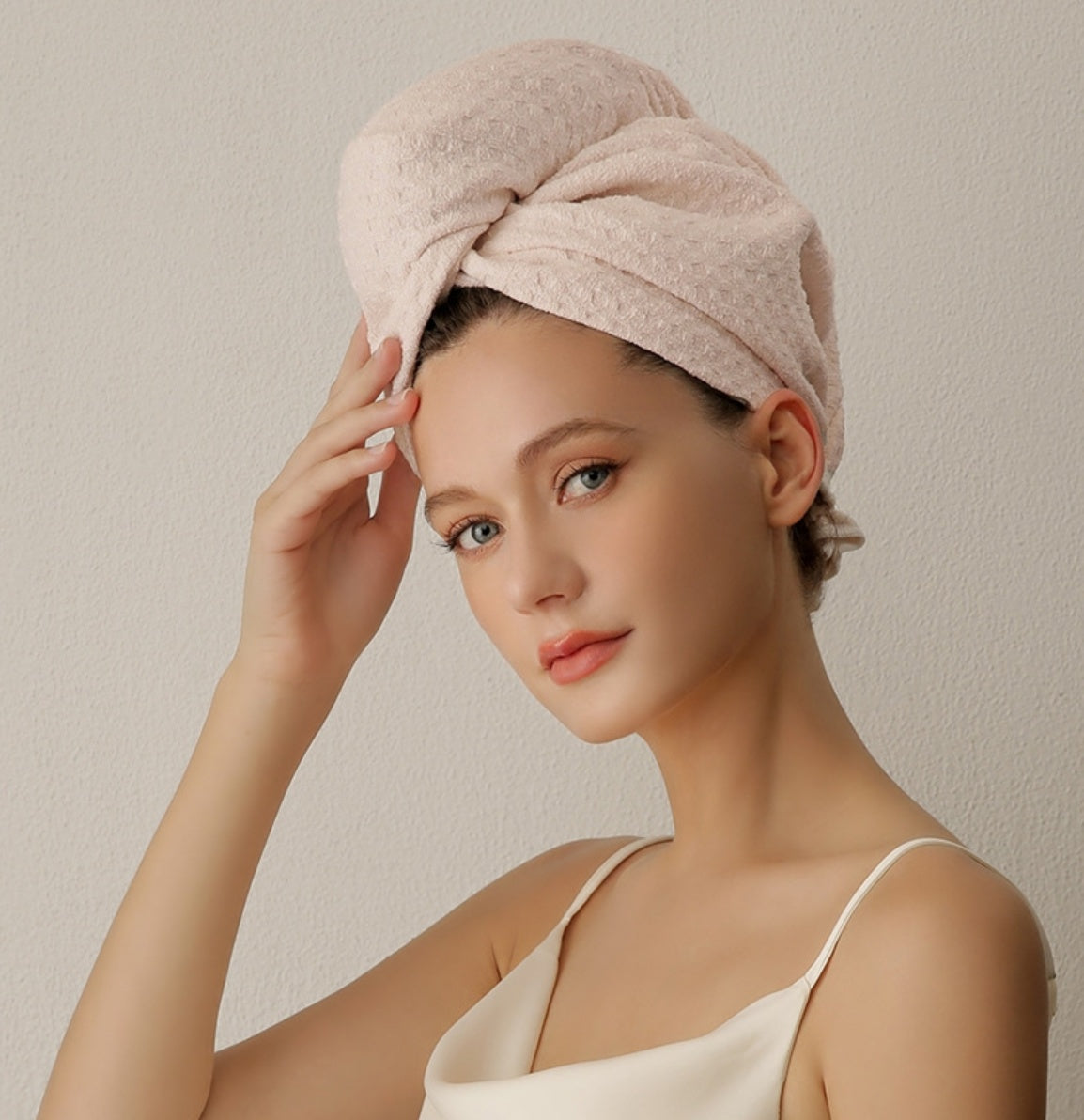 Waffle Weave Hair Towel Turban | 10A Antibacterial Quick-Dry Wrap