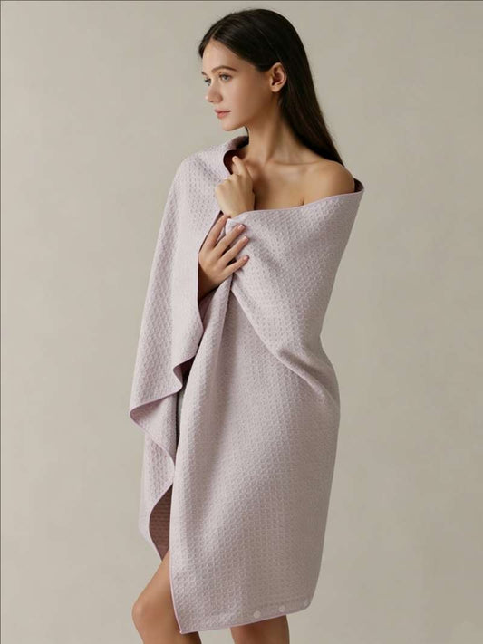 Waffle Weave Snap-Button Bath Wrap | 10A Antibacterial Quick-Dry | Ritual Wick