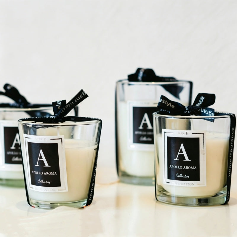 Clear Glass Soy Candle with Ribbon Detail | Bulk-Ready for Custom Gift Sets