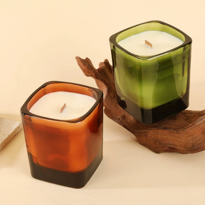 Gradient Square Glass Soy Candle | Bulk-Ready for Custom Gift Sets