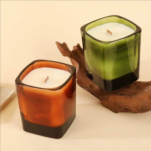 Gradient Square Glass Soy Candle | Ritual Wick