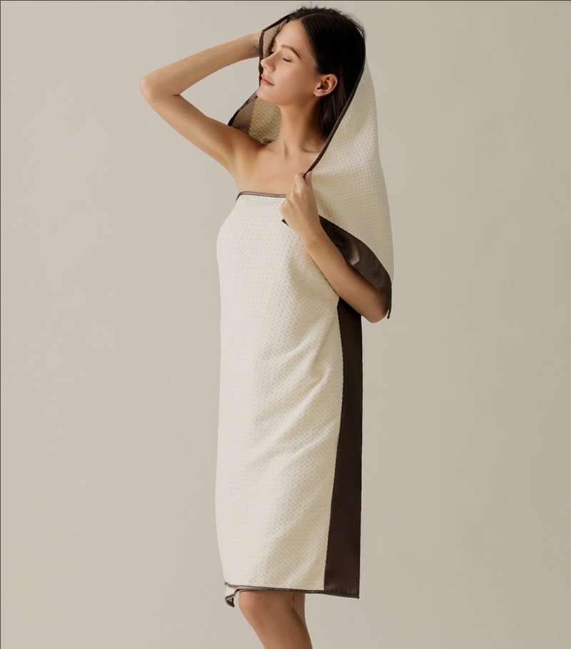 Waffle Weave Satin-Trim Luxury Bath Sheet Set | 7A Antibacterial | Ritual Wick