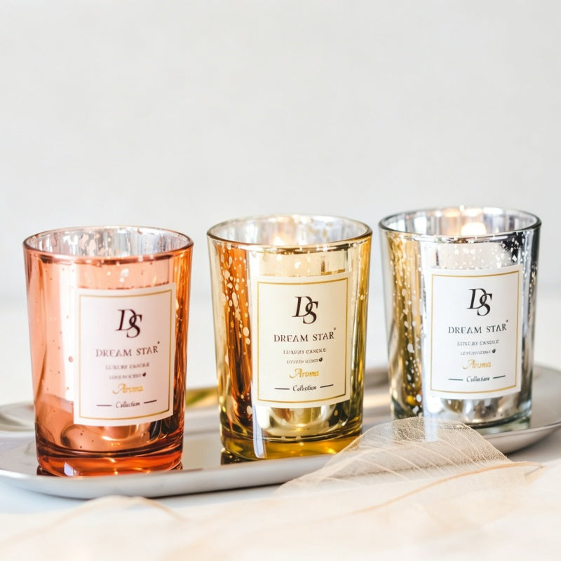 Metallic Speckled Glass Soy Candle | Bulk-Ready for Custom Gift Sets