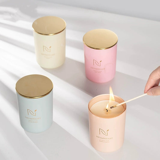 Pastel Matte Soy Candle with Gold Lid | Bulk-Ready for Custom Gift Sets