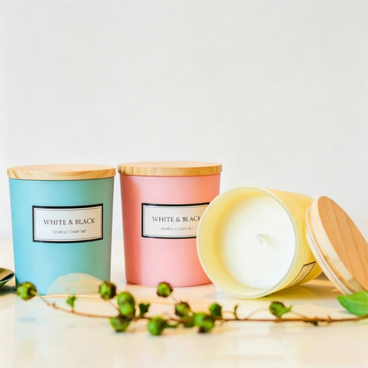 Pastel Matte Tin Soy Candle with Wooden Lid | Bulk-Ready for Custom Gift Sets