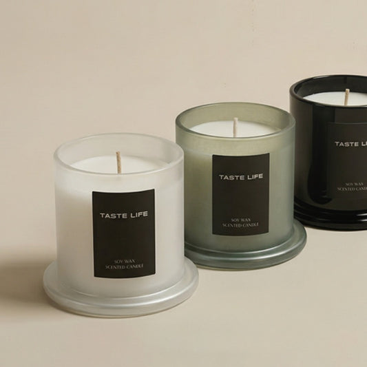 Tinted Glass Soy Candle with Lid (Three Tones) | Bulk-Ready for Custom Gift Sets
