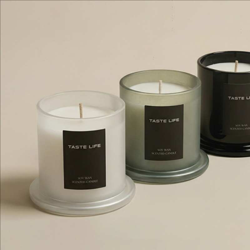 Tinted Glass Soy Candle with Lid Three Tones | Ritual Wick