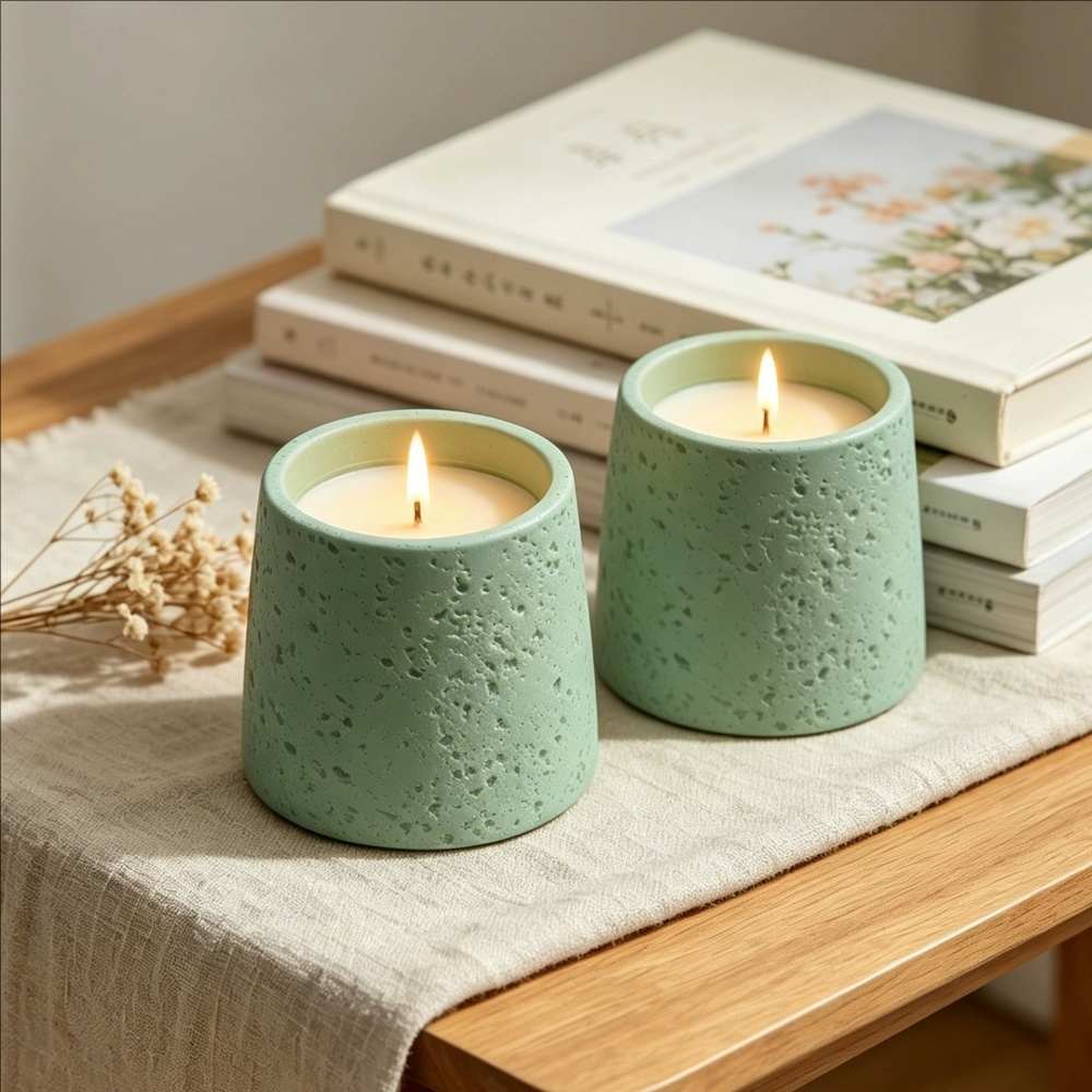 Textured Travertine Ceramic Soy Wax Scented Candle | Ritual Wick